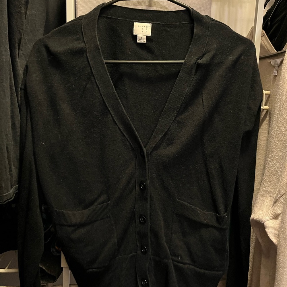Black button-up cardigan top